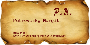 Petrovszky Margit névjegykártya