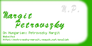 margit petrovszky business card